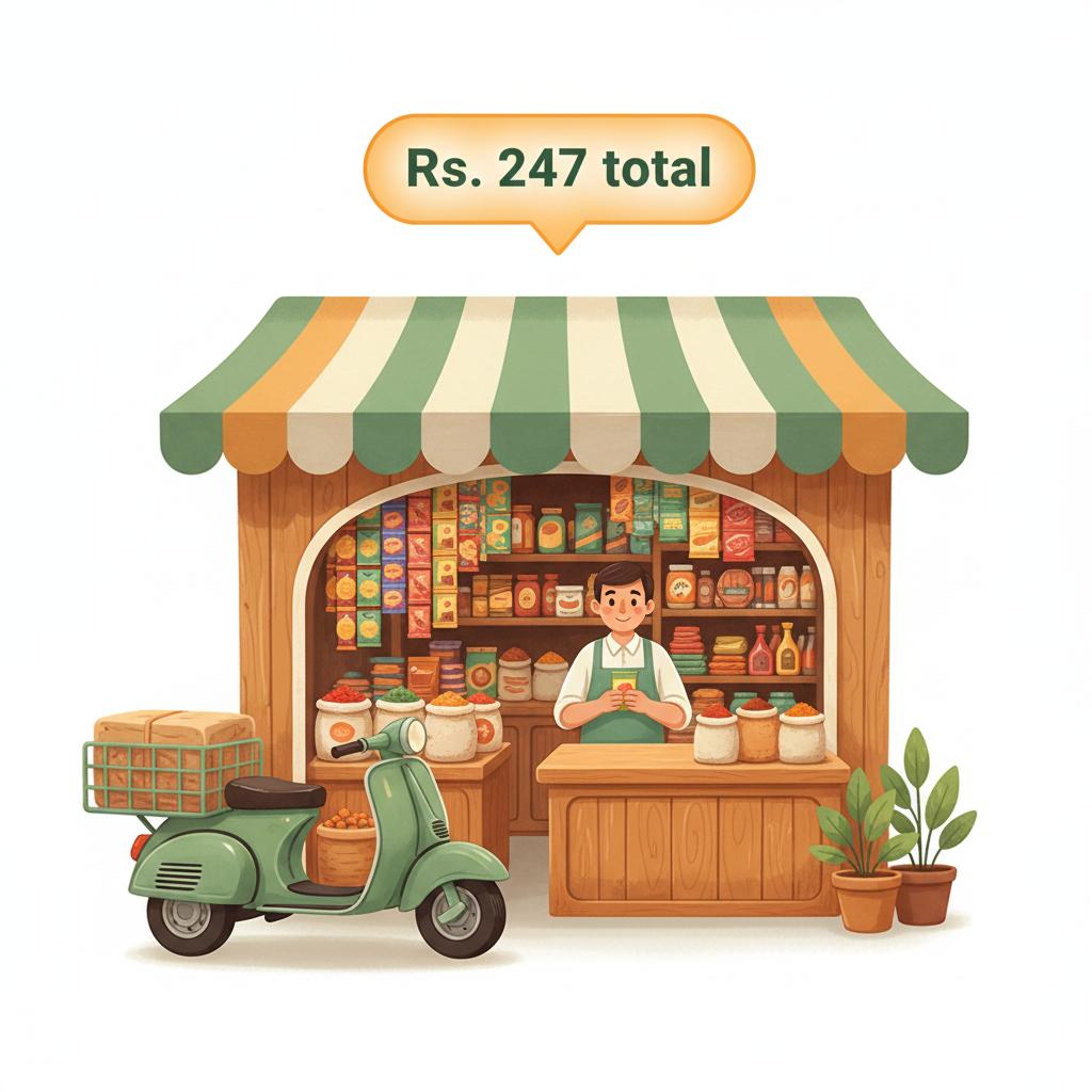 Shop sends the price